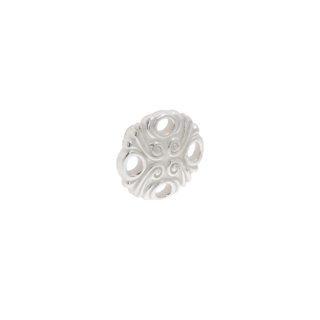 Bouton pour meubles en zamac Diamètre 36mm Venise argenté Lot de 6 - Gris / argent, Zamak