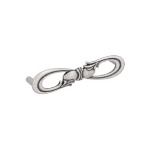 Poignée pour meubles en zamac Entraxe 128mm Vieil argent brillant Lot de 6 – Gris / argent, Zamak