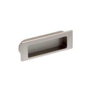 Poignée de meuble encastrée en zamac  Entraxe 75  Vernis nickel satiné - Gris / argent, Zamak