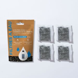 Filtres à gourde nomades au charbon actif – Lot de 4 - Noir