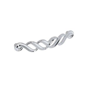 Poignée pour meubles en zamac Entraxe 128mm chrome poli Lot de 6 – Gris / argent, Zamak