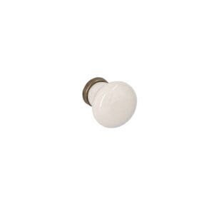 Bouton pour meubles en zamac et Porcelaine Diamètre 28mm Florence antique – Marron, Zamak