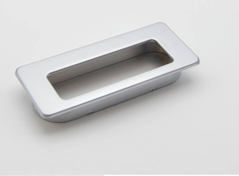 Poignée cuvette rectangulaire de meuble en zamac 83x36 mm CHROMÉ MAT - Jaune / doré, Zamak - Afbeelding 2