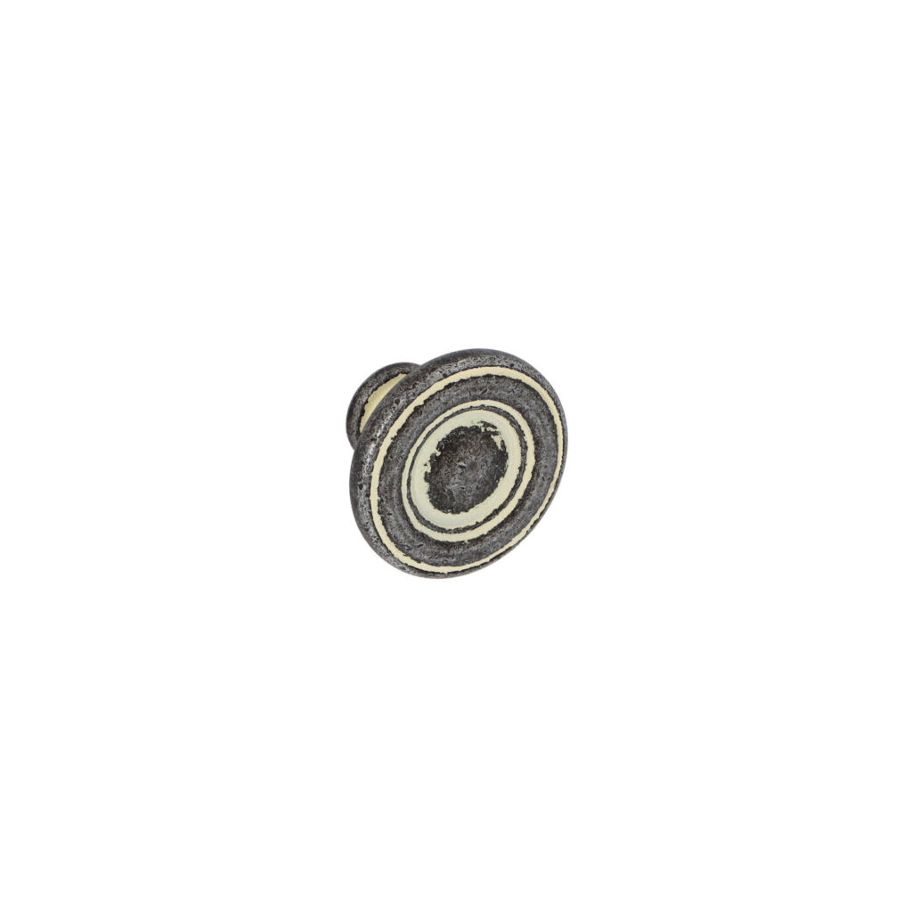 Bouton pour meubles en zamac Diamètre 35mm Ivoire rustique - Beige, Zamak