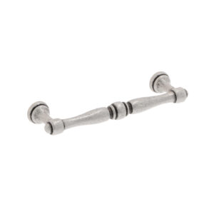Poignée pour meubles en zamac Entraxe 96mm Vieil argent brillant Lot de 6 – Gris / argent, Zamak