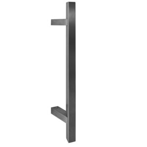 Poignée de tirage Carrée 25×25 mm – Entraxe=350 – S=85 – A=70 – L=500 mm – incliné 45° – INOX 304 poli – Gris / argent, Acier inoxydable