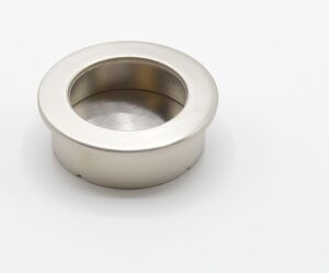 Poignée cuvette ronde de meuble en zamac  D 40 mm NICKELÉ BROSSÉ – Jaune / doré, Zamak