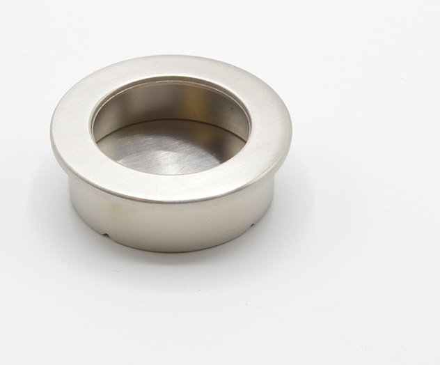 Poignée cuvette ronde de meuble en zamac  D 40 mm NICKELÉ BROSSÉ - Jaune / doré, Zamak