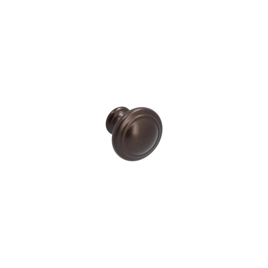 Bouton pour meubles en zamac Diamètre 25mm Brun alu Lot de 6 - Marron, Zamak