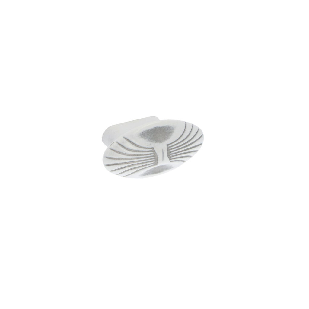 Bouton pour meubles en zamac Diamètre 44mm x 25 Patine royale blanche argentée - Gris / argent, Zamak