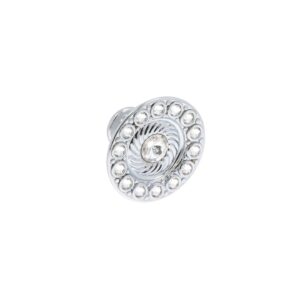 Bouton pour meubles en zamac et cristal Diamètre 45mm chrome poli Lot de 6 – Gris / argent, Zamak
