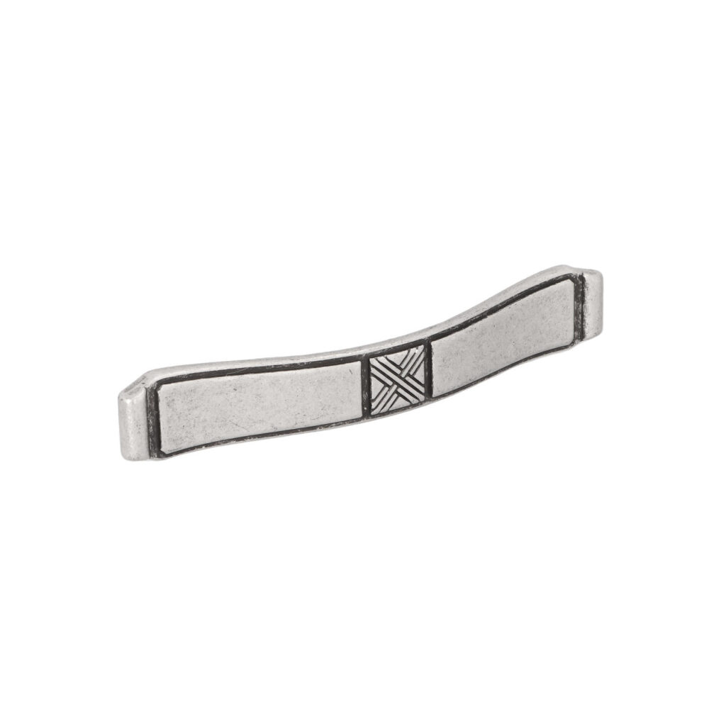 Poignée pour meubles en zamac Entraxe 128mm Vieil argent brillant Lot de 6 - Gris / argent, Zamak