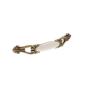 Poignée pour meubles en zamac et Porcelaine Entraxe 128mm Florence antique Lot de 25 – Marron, Zamak