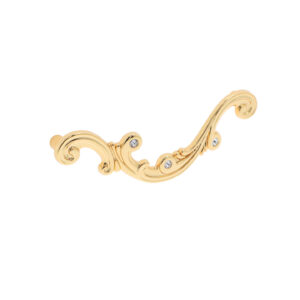Poignée pour meubles en zamac et cristal Entraxe 128mm plaqué or - Jaune / doré, Zamak
