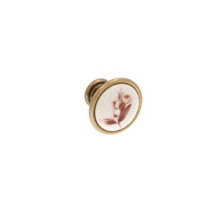 Bouton pour meubles en zamac et Porcelaine Diamètre 34mm Florence antique Lot de 25 – Marron, Zamak