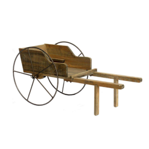 Brouette décorative en bois 63x33 x h31cm livrée démontée - Marron