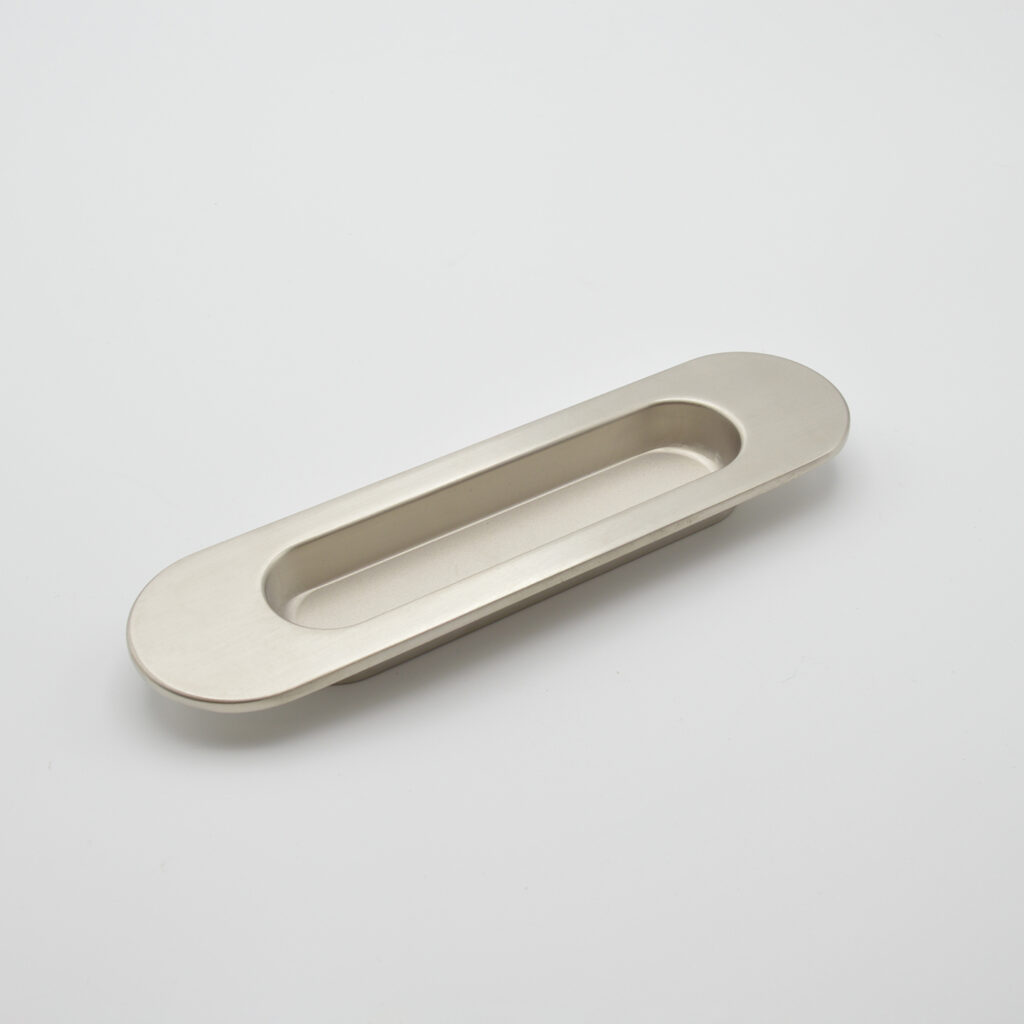 Poignée cuvette ovale de meuble en zamac 150X40 mm NICKELÉ BROSSÉ - Gris / argent, Zamak
