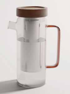 Carafe filtrante en verre 1,5L – Filtration naturelle au charbon actif – Transparent