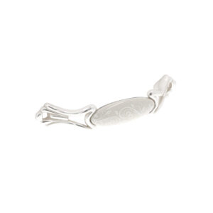 Poignée pour meubles en zamac et Porcelaine Entraxe 96mm Venise argenté - Blanc, Zamak