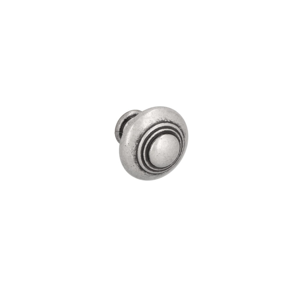 Bouton pour meubles en zamac Diamètre 30mm Vieil argent brillant - Gris / argent, Zamak