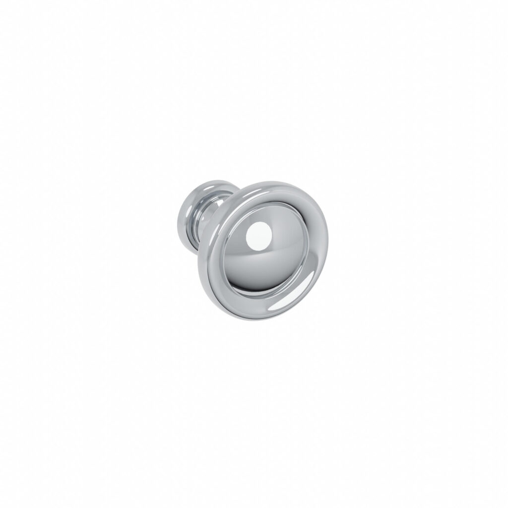 Bouton pour meuble en zamac Diamètre 25mm finition Chrome poli - Gris / argent, Zamak