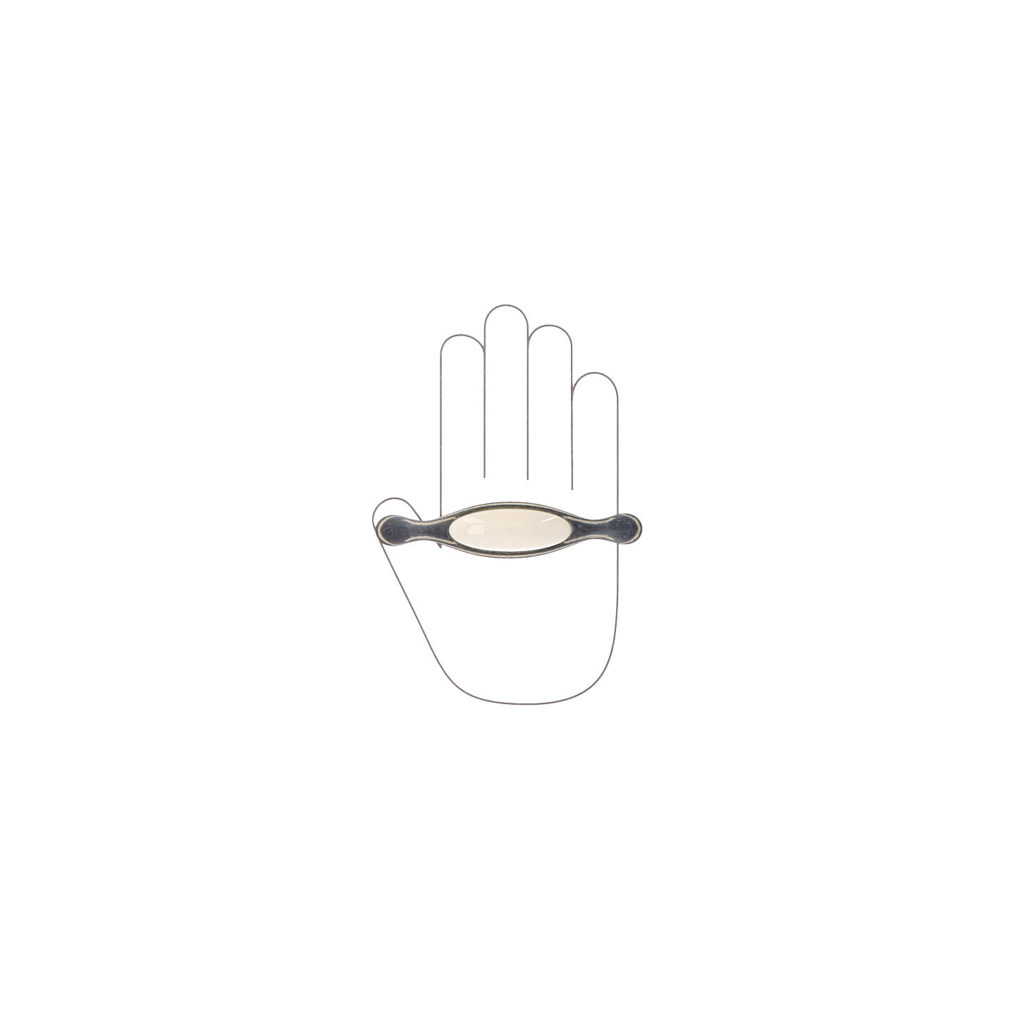Poignée pour meubles en zamac et Porcelaine Entraxe 96mm Ivoire rustique - Beige, Zamak - imagine 4