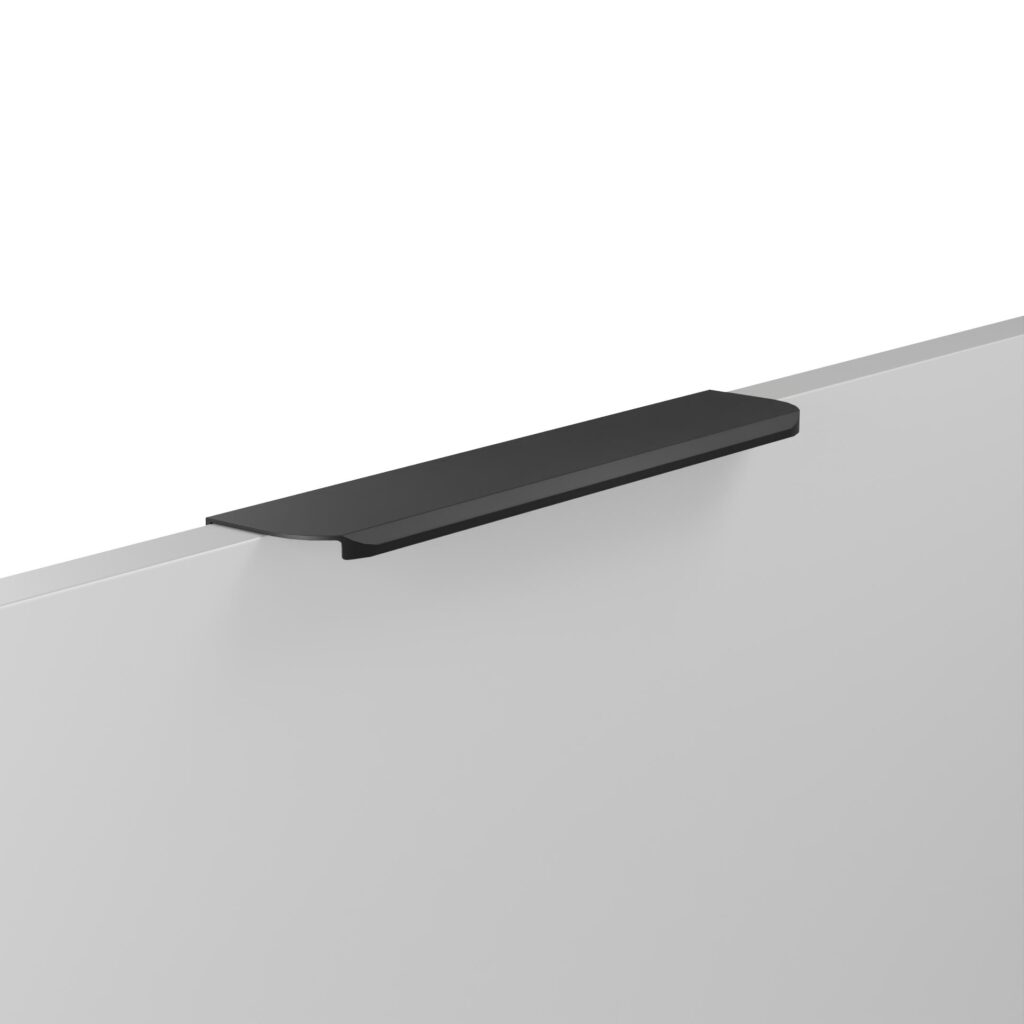 Poignée pour meubles en zamac Entraxe 160mm finition Vernis noir mat - Zamak