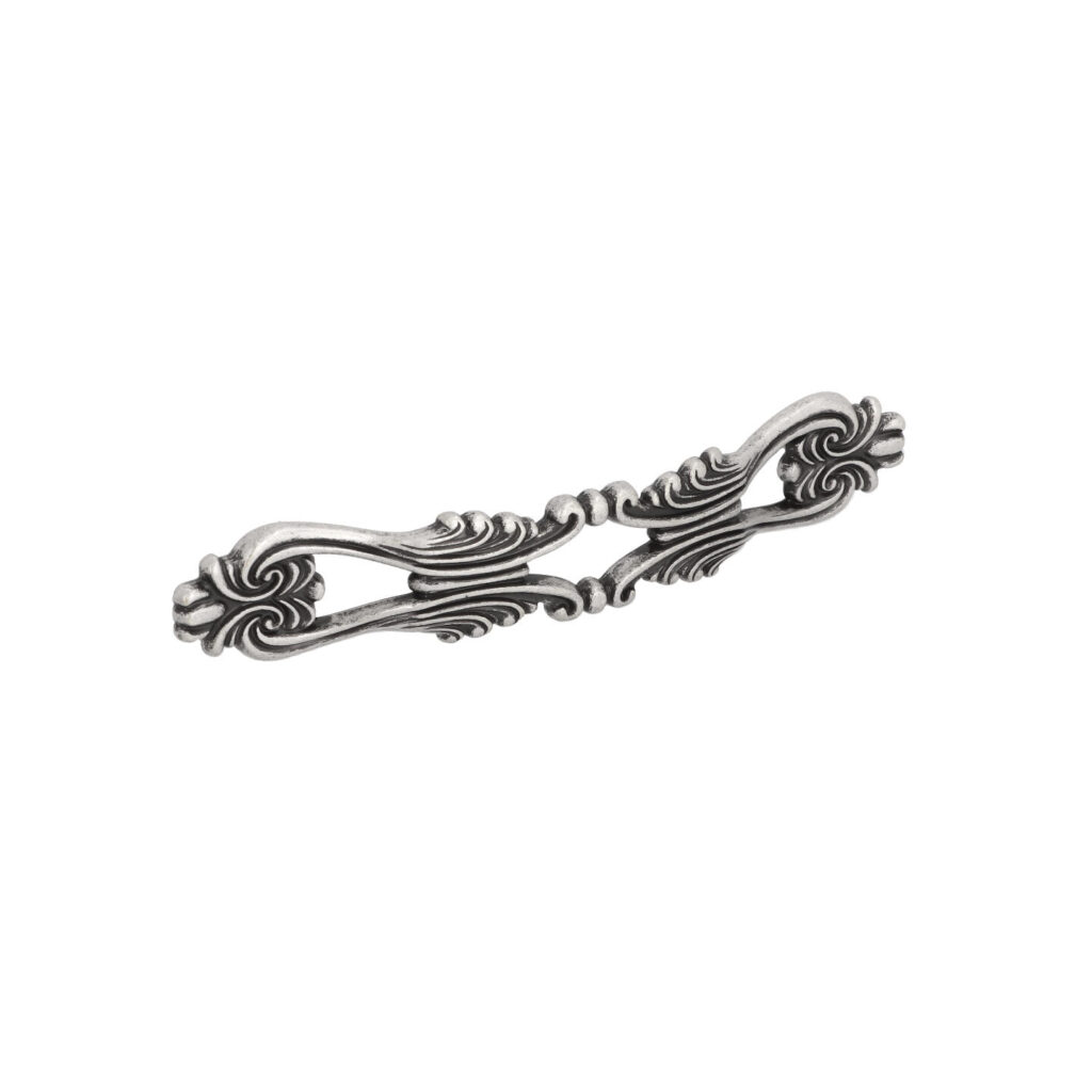 Poignée pour meubles en zamac Entraxe 128mm Vieil argent brillant - Gris / argent, Zamak