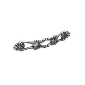 Poignée pour meubles en zamac Entraxe 128mm Vieil argent brillant Lot de 25 – Gris / argent, Zamak