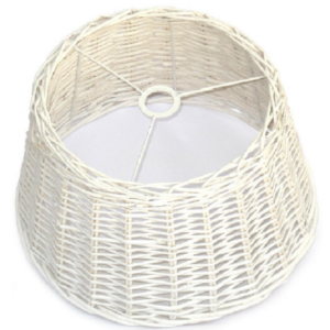 Abat jour en osier BLANC 35×46 x h27cm – Beige
