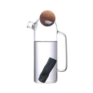 Carafe filtrante en verre 1L avec charbon végétal Binchotan BIO - Transparent