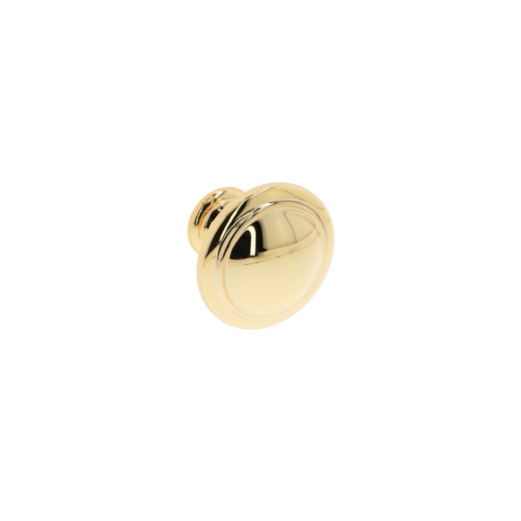 Bouton pour meubles en zamac Diamètre 35mm plaqué or Lot de 25 - Jaune / doré, Zamak
